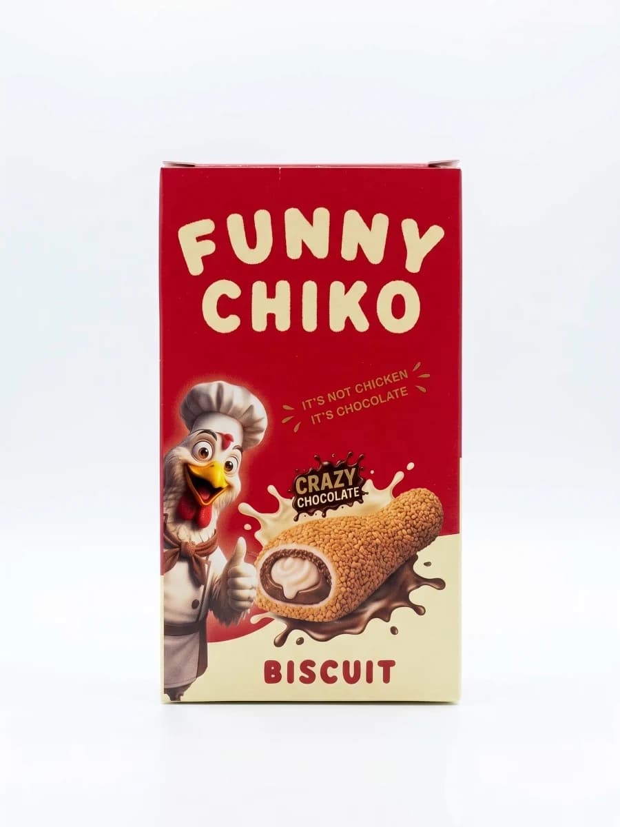 Funny Chiko chocolate drumsticks with biscuit