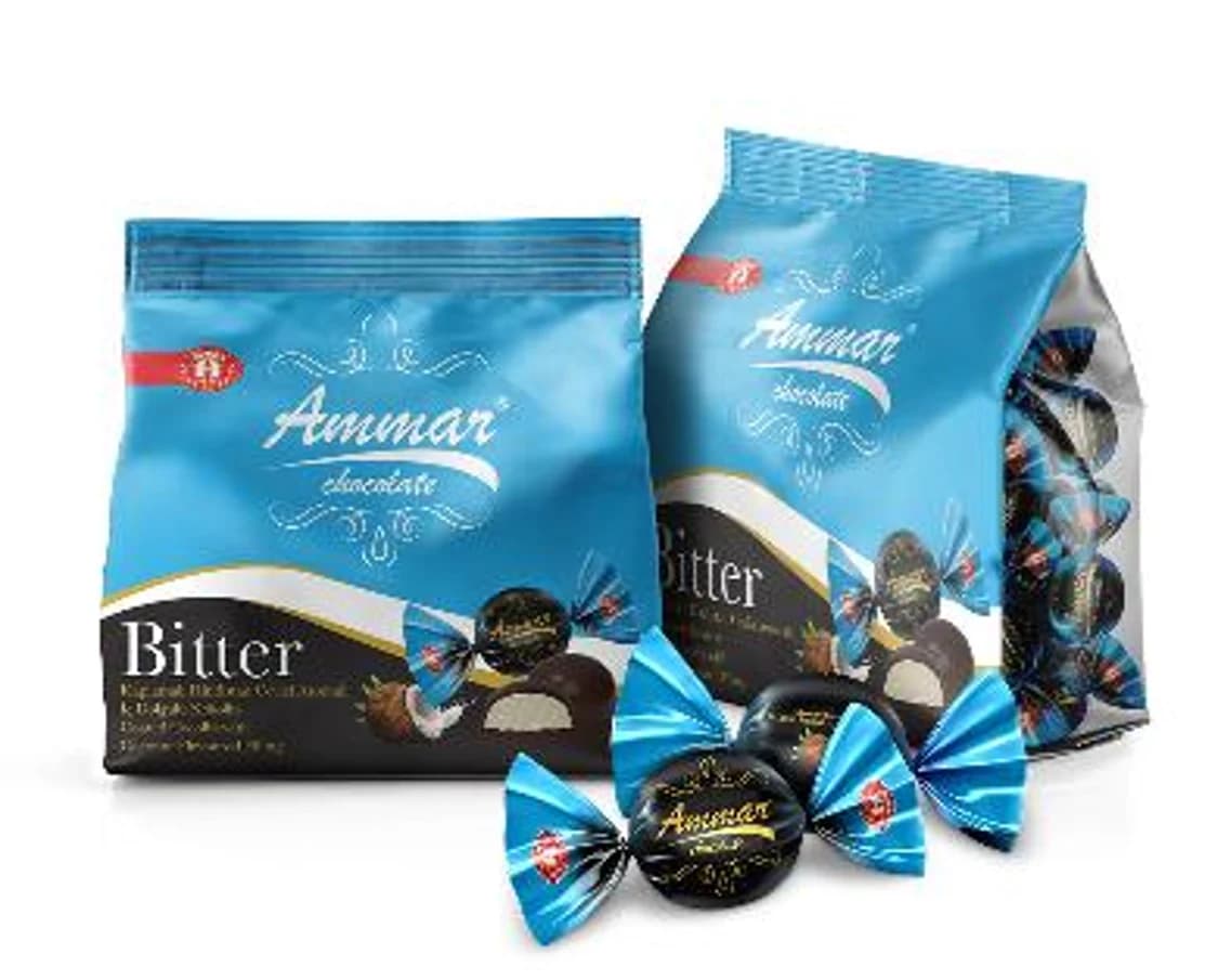 Ammar Bitter, dark chocolate candies with coconut flavoured filling, 500 g bag