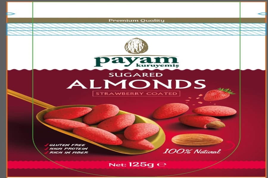 Payam, strawberry sugared almonds