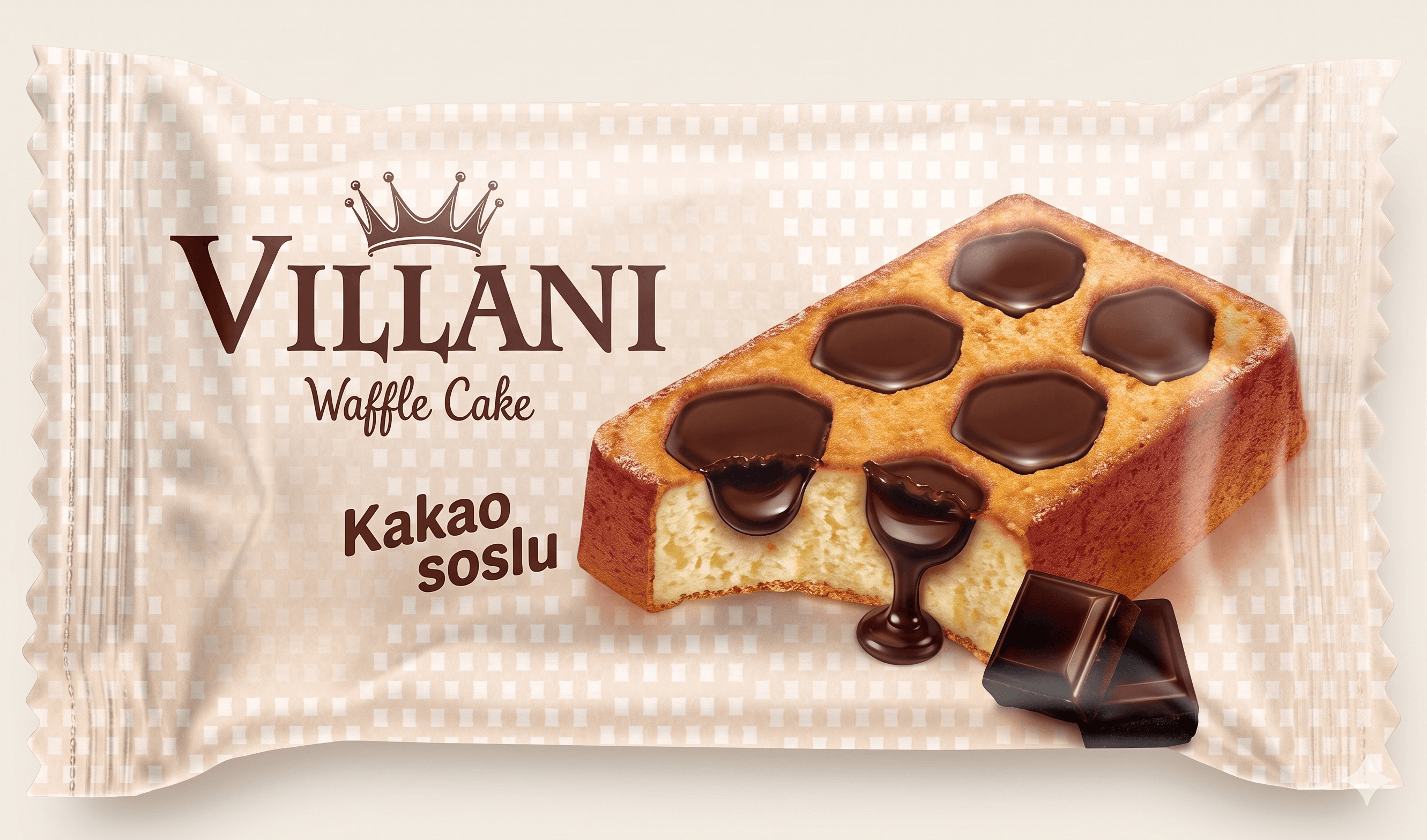 Ani Villani Waffle Kek with cocoa