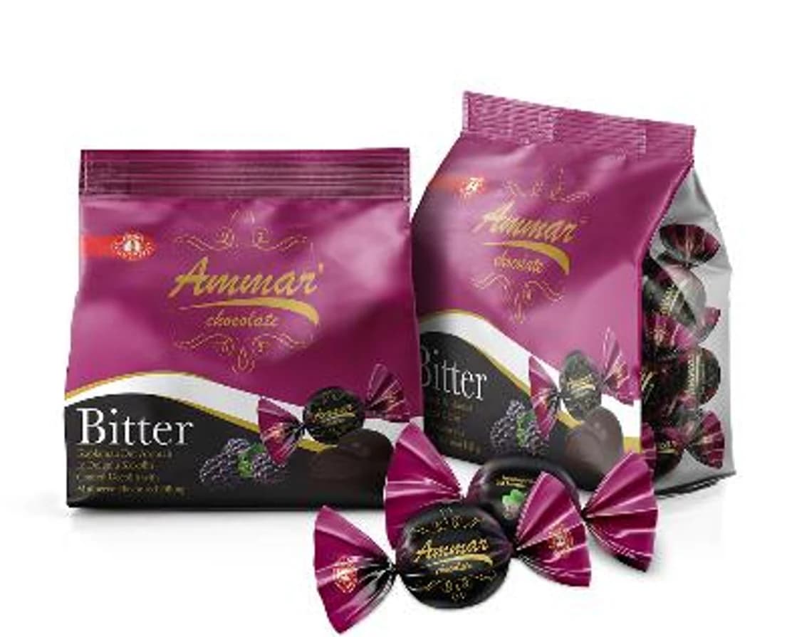 Ammar Bitter, dark chocolate candies with raspberry flavoured filling, 500 g bag
