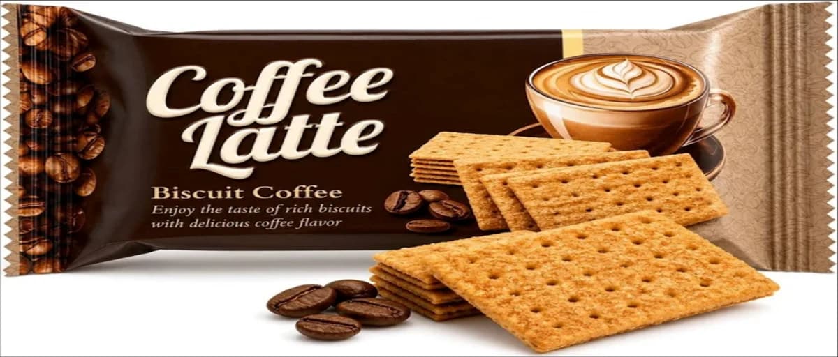 Coffee Latte, coffee flavoured biscuits